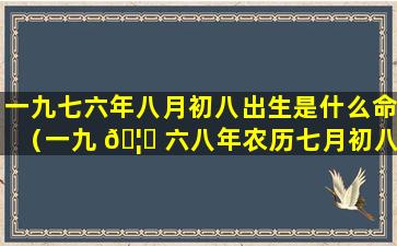 一九七六年八月初八出生是什么命（一九 🦆 六八年农历七月初八,阳历是几月几 🌺 日）